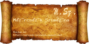 Márcsák Szimóna névjegykártya